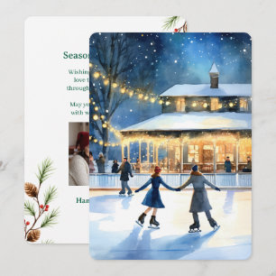 Personalizable Vintage Flat Holiday Card