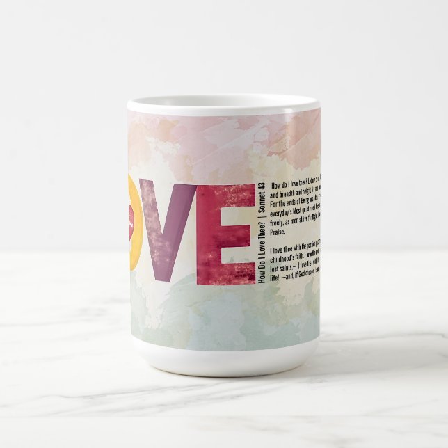Personalizable Vintage How Do I Love Thee Mug (Center)