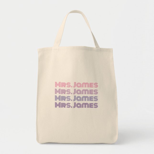 Personalizable wedding bride tote bag (Front)