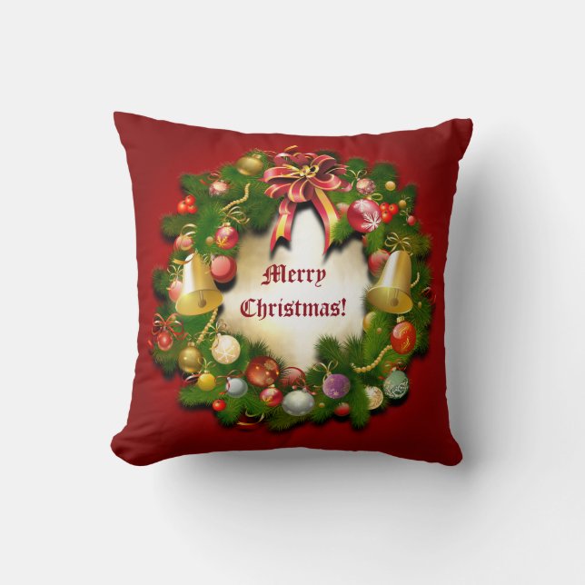 Personalizable Xmas Wreath Cushion (Front)