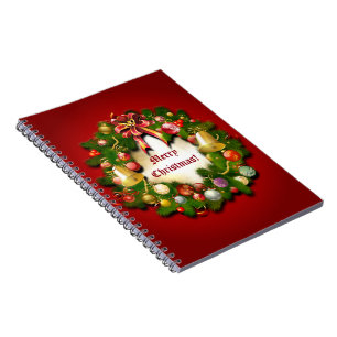 Personalizable Xmas Wreath Notebook