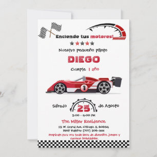  Personalizada De Cumpleaños Autos Invitation