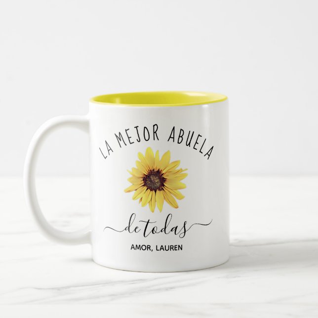 Personalizada La Mejor Abuela de toda Two-Tone Coffee Mug (Left)
