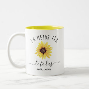 Personalizada La Mejor Tía de Toda Two-Tone Coffee Mug