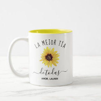Personalizada La Mejor Tía de Toda Two-Tone Coffee Mug
