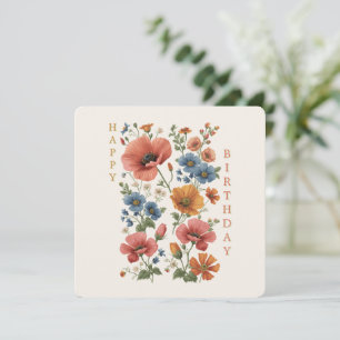 Personalizada Vintage Botanical Poppies Card
