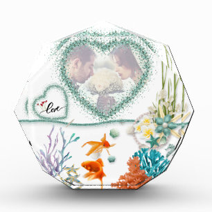 personalizado con corazones brillante photo block