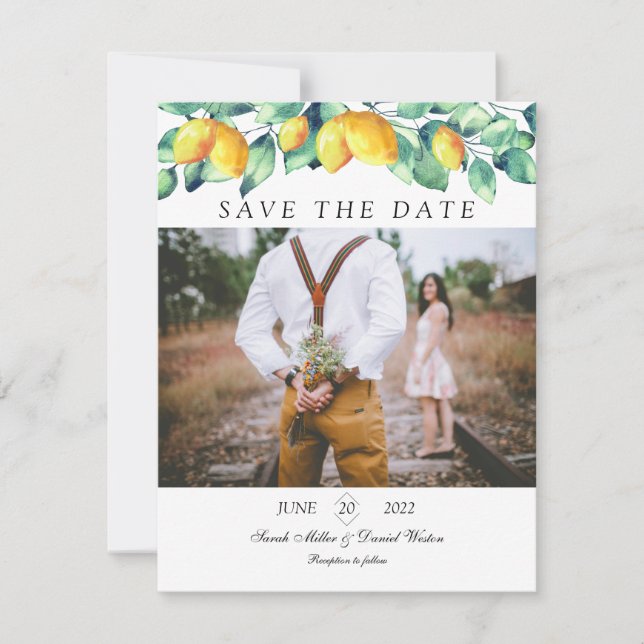 Personalization Elegant Toscana Wedding Photo Save The Date (Front)