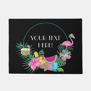 Personalization Flamingo Hawai Doormat
