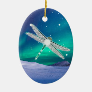 Personalizd Dragonfly Starry Lights Christmas Ceramic Tree Decoration