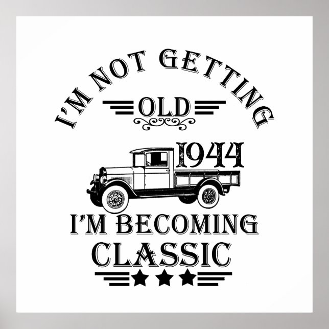 Personalizd eighty vintage 80th birthday party poster (Front)