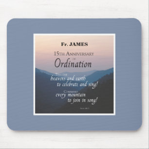 Personalize 15th Anniversary Ordination Congrats Mouse Mat