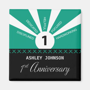 Personalize, 1st Year Employee Anniversary Magnet