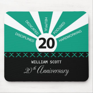 Personalize, 20th Yr Business Employee Anniversary Mouse Mat