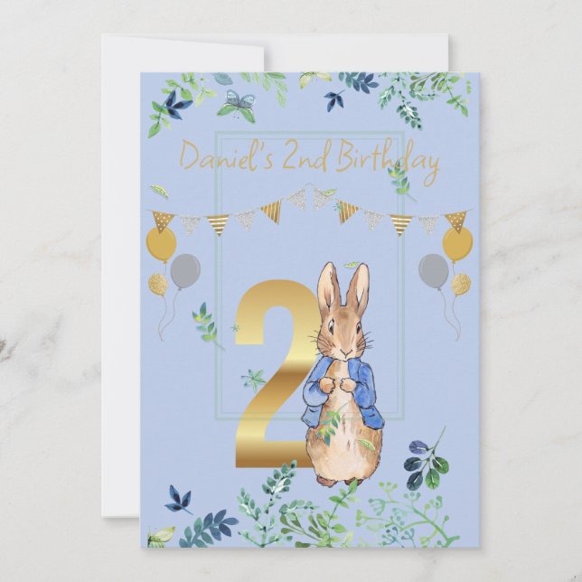 Personalize 2nd Birthday Peter the Rabbit Invitation (Front)
