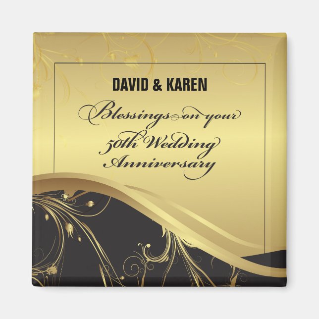 Personalize, 50th Wedding Anniversary Religious Magnet (Front)