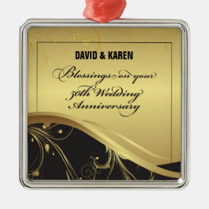 Personalize, 50th Wedding Anniversary Religious Metal Tree Decoration