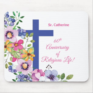 Personalize, 60th Anniversary Nun Religious Life Mouse Mat