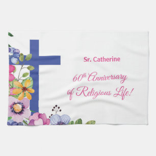 Personalize, 60th Anniversary Nun Religious Life Tea Towel