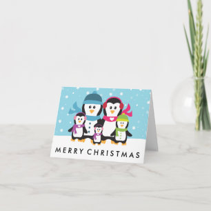 Personalize A Penguin Family Christmas Holiday