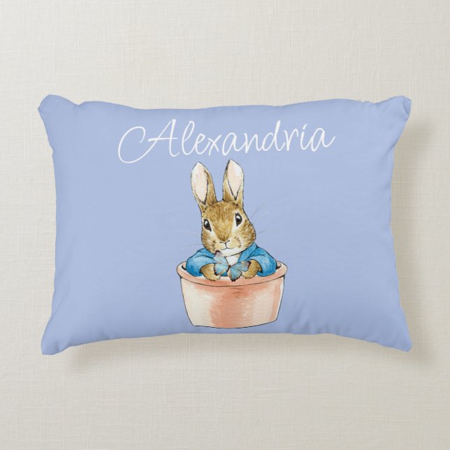 Personalize add Name Peter the rabbit Decorative Cushion (Front)