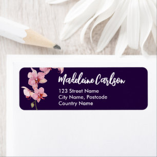 Personalize Address Pink Moth Orchids