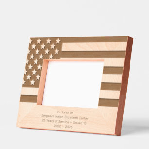 Personalize   American Flag Police Retirement Etched Frames