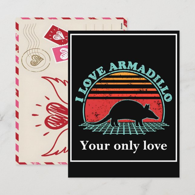 Personalize Armadillo Silhouettes: Custom Designs  Holiday Postcard (Front/Back)