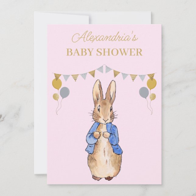 Personalize Baby Shower Classic rabbit Invitation (Front)