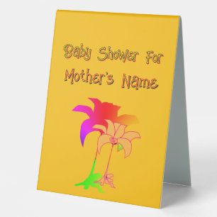 Personalize Baby Shower Mom's Name FloralTent Sign