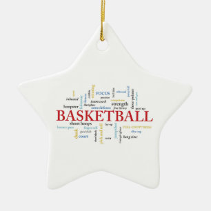 Personalize Basketball Coach Thank You in Words Ceramic Tree Decoration