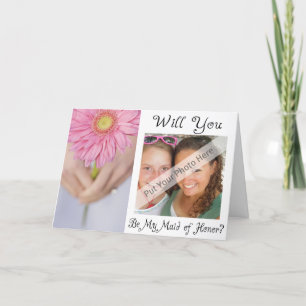 Personalize Be My Maid of Honor Photo Invitation