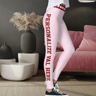 Personalize Be My Valentine Day Love Red Pink Gift Leggings