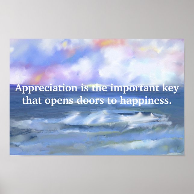 Personalize Beautiful Waterscape Quote Painting Poster (Front)