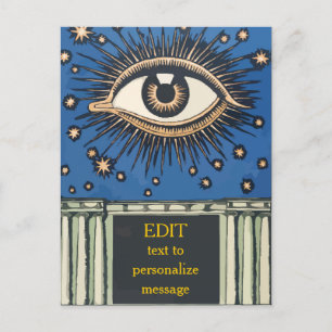 Personalize Big Eye, change text Postcard