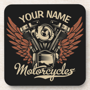  Personalize Biker Motorcycles Motor Wings Garage  Coaster