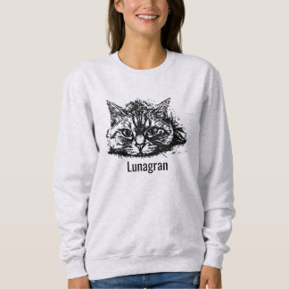 Personalize Black Ash Cat Mom Cute Funny Pet Photo Sweatshirt