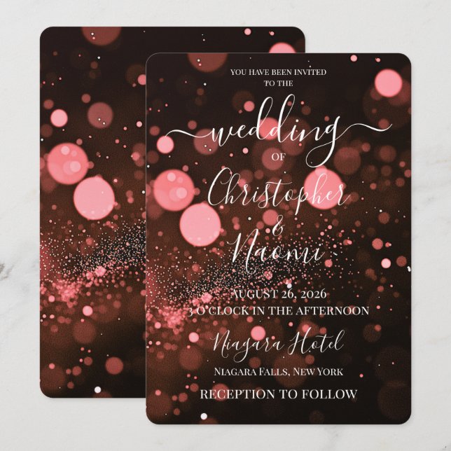 PERSONALIZE: Bokeh Blizzard Custom Invitation (Front/Back)
