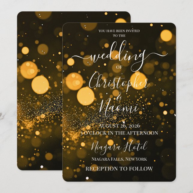 PERSONALIZE: Bokeh Blizzard Custom Invitation (Front/Back)