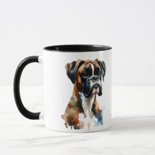 Personalize Boxer Watercolor Cute Mug