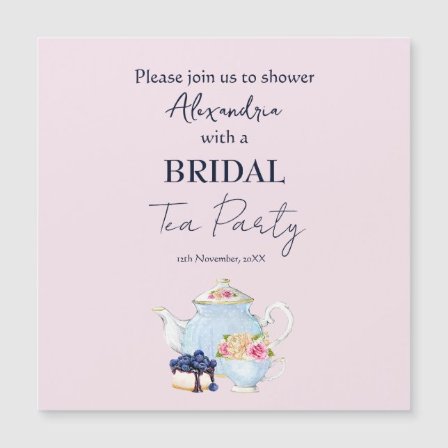 Personalize Bridal Shower Tea Party Invitation (Front)