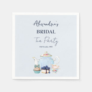 Personalize Bridal Shower Tea Party Paper Plate Napkin