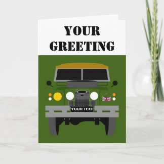 PERSONALIZE BRITISH ARMY VETERAN LAND-ROVER CARD