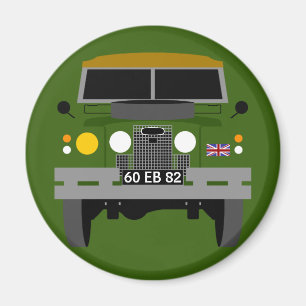 PERSONALIZE BRITISH ARMY VETERAN LAND-ROVER MAGNET