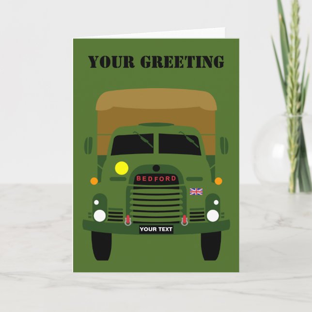 PERSONALIZE BRITISH ARMY VETERAN TRUCK CARD (Front)