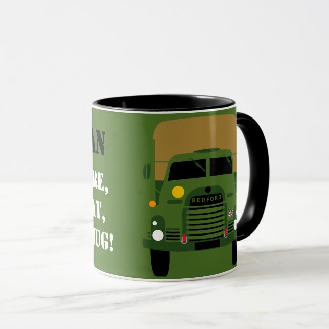 Personalize British Army Veteran vintage truck mug (Front Right)