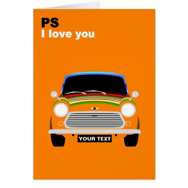 Personalize British Austin Mini Cooper car (Front)