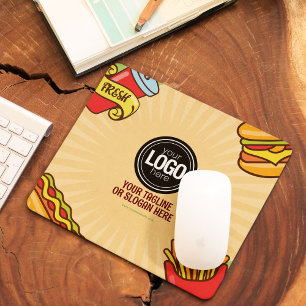 Personalize Business Logo Hamburger Hotdog Theme Mouse Mat