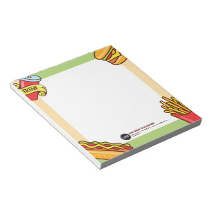 Personalize Business Logo   Hamburger Hotdog Theme Notepad