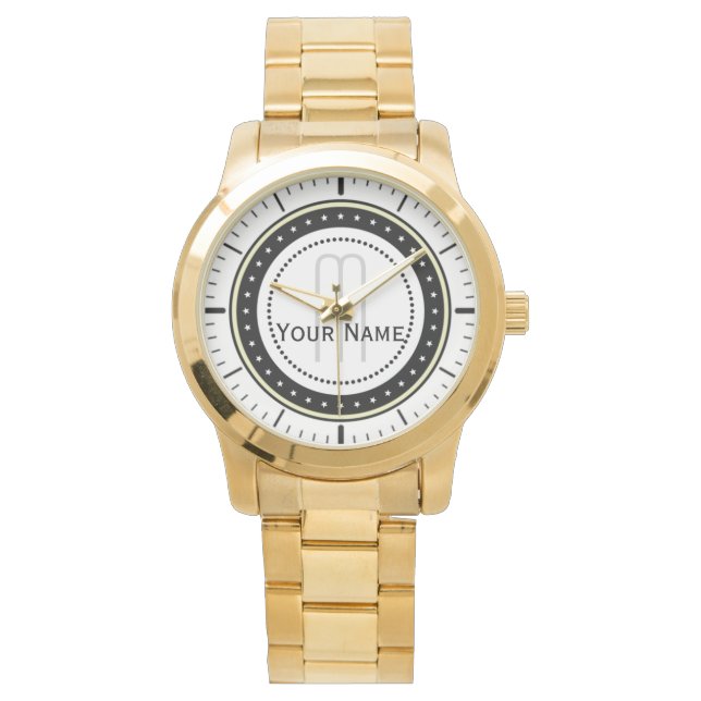 Personalize By Initials & Your Custom Name Classic Watch (Front)